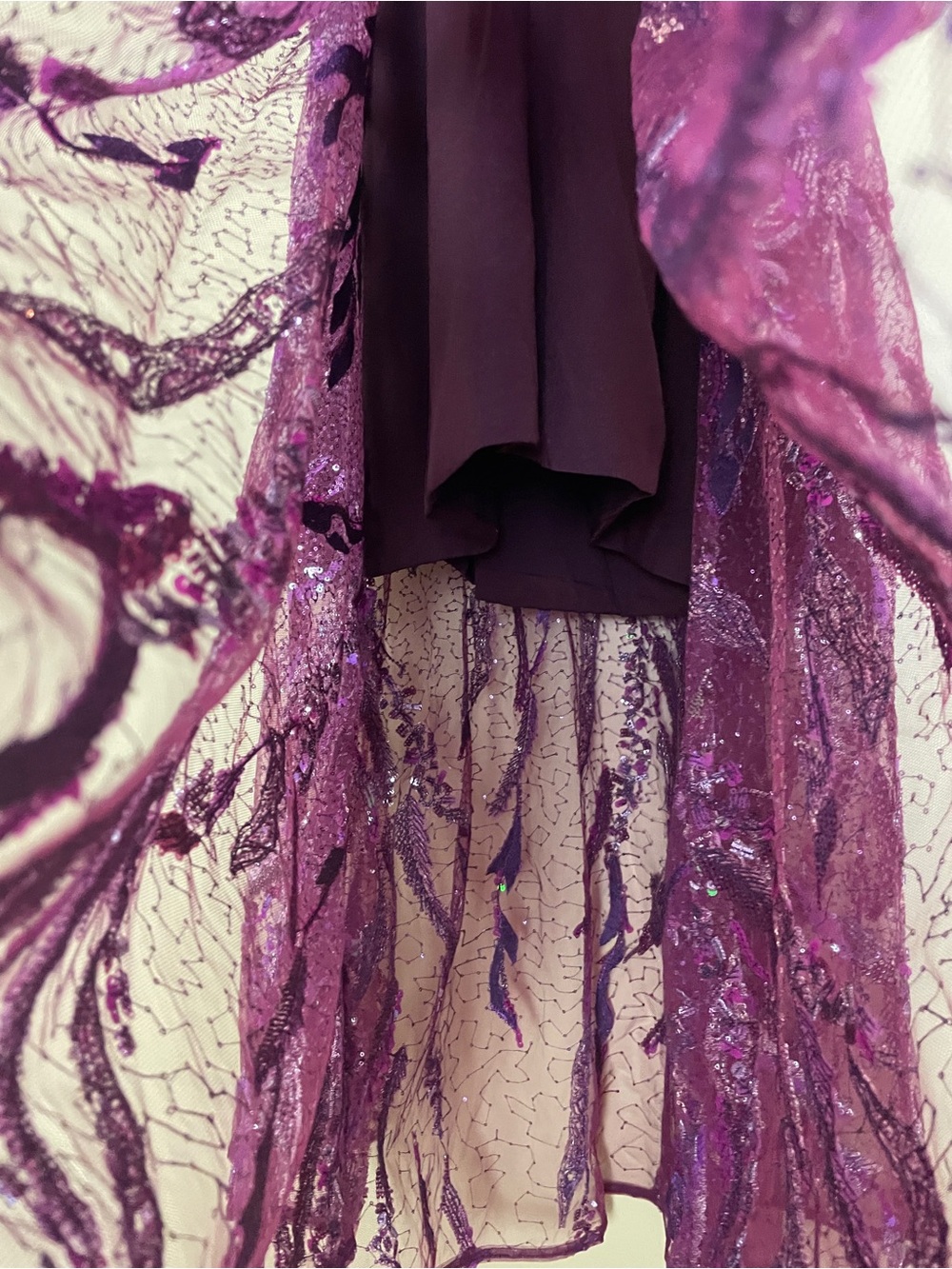 Dress the Population Cassandra Midi Dress XL Beaded Violet Multi Square Neck - Picture 11 of 16